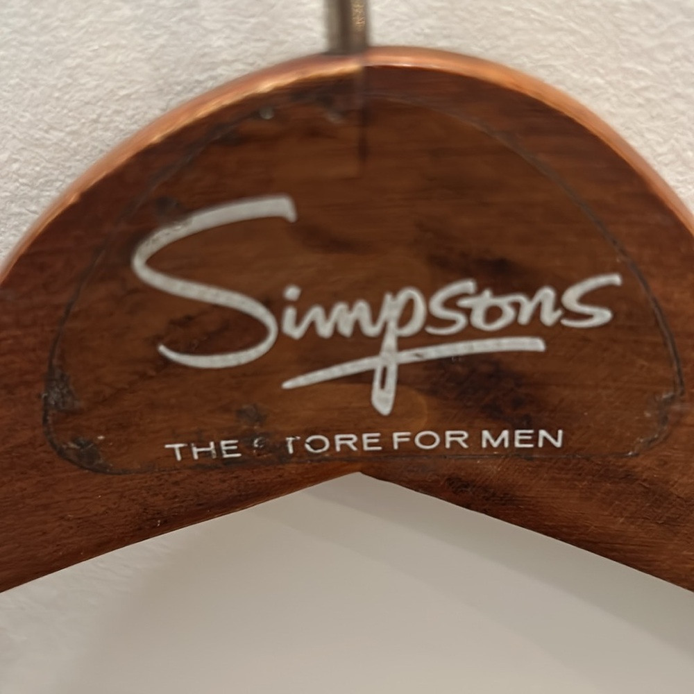 Simpsons Wooden Suit Hanger Vintage